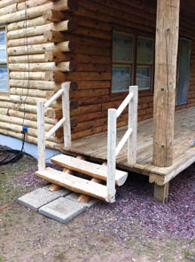 Custom Log Home Railings and Steps